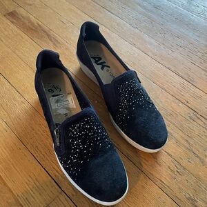 Women's Anne Klein Sport Navy glitter Slip-On Shoes size 9.5